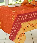 Polyester Tischdecke Bastide orange 150x250cm