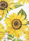 BEIGE119 Tournesols blanc allover