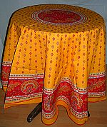 ProvenceTischdecke Mirabeau jaune-rouge 180cm rund