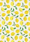 WEISS48B Mini citrons blanc-jaune allover BESCHICHTET